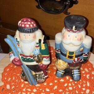 Sakura Holiday Nutcracker Salt & Pepper Shaker Set - Red, Blue, White